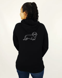 Long Haired Dachshund  Mum Illustration: Unisex Hoodie - The Dog Mum