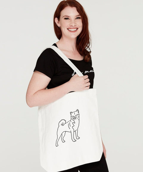 Shiba Inu Mum Illustration: Luxe Tote Bag - The Dog Mum