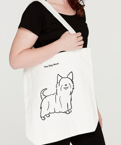 Silky Terrier (Long Hair) Mum Illustration: Luxe Tote Bag - The Dog Mum