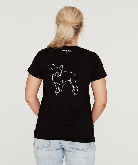Boston Terrier Mum Illustration: Classic T-Shirt - The Dog Mum