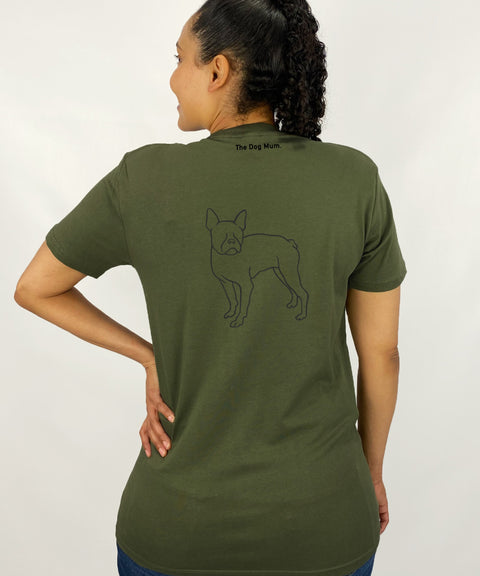Boston Terrier Mum Illustration: Unisex T-Shirt - The Dog Mum