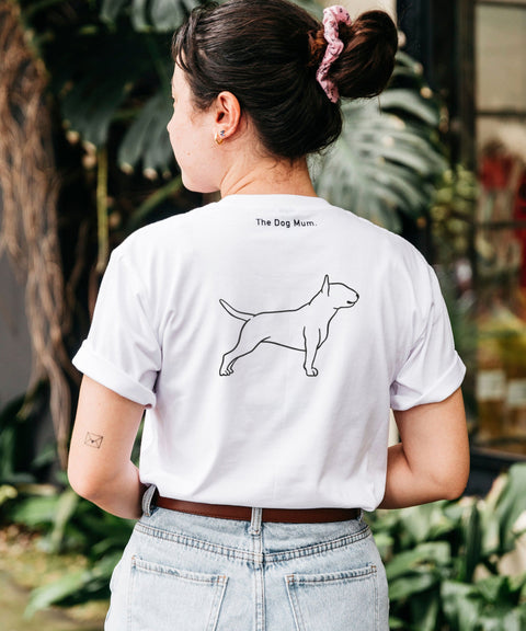 Bull Terrier Mum Illustration: Unisex T-Shirt - The Dog Mum