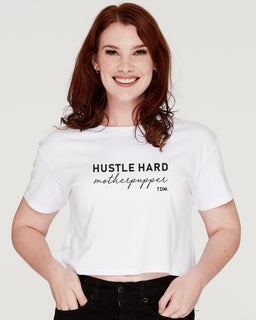 Hustle Hard Motherpupper Crop T-Shirt - The Dog Mum
