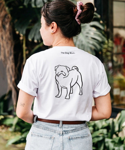 Pug Mum Illustration: Unisex T-Shirt - The Dog Mum