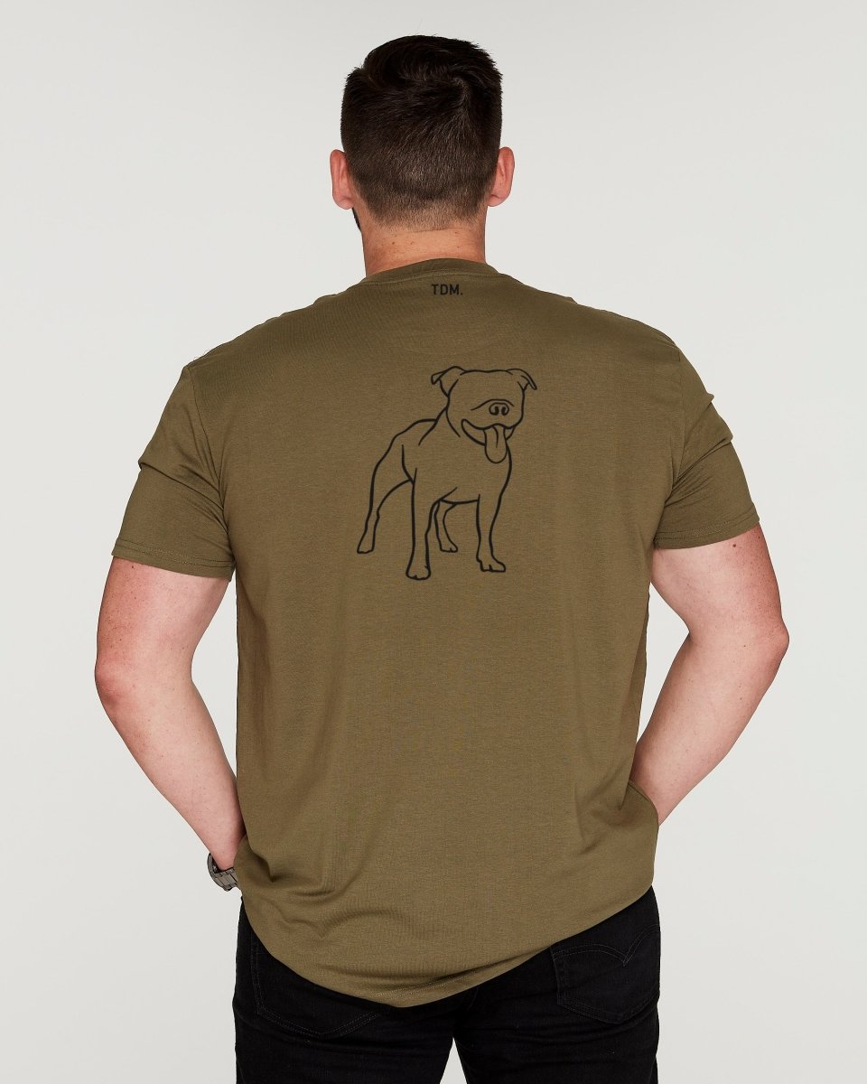 Womens Staffy Mom Shirt Cute Rainbow Paw Staffordshire Bull Terrier Premium  T-Shirt