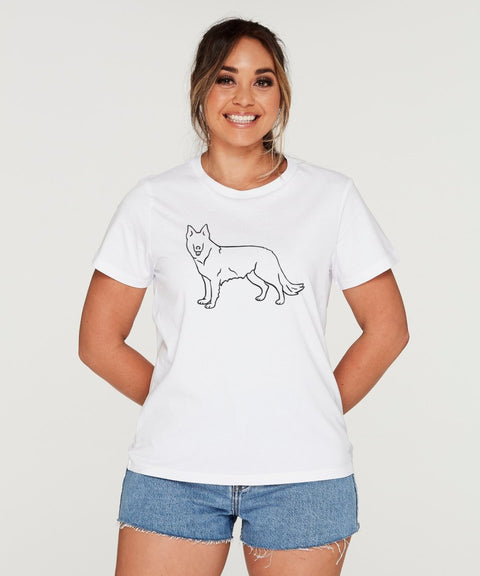 White Swiss Shepherd Mum Illustration: Classic T-Shirt - The Dog Mum