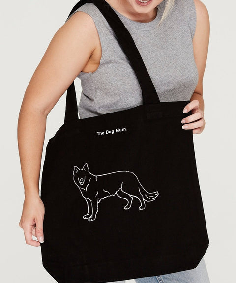White Swiss Shepherd Mum Illustration: Luxe Tote Bag - The Dog Mum