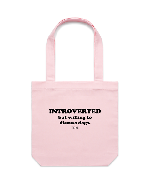Introverted But Willing To Discuss Dogs Luxe Tote Bag