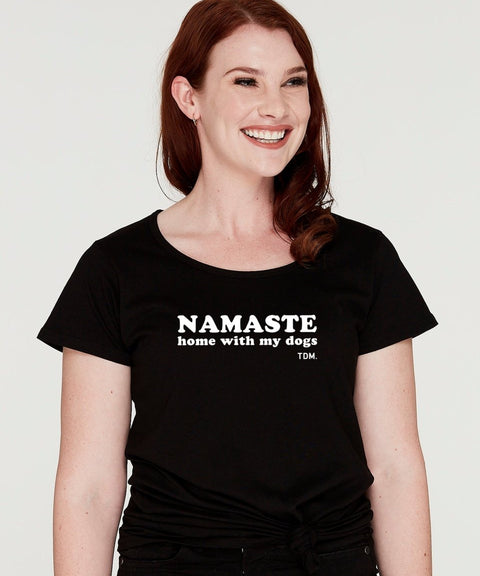 Namaste Home With My Dog/s Scoop T-Shirt - The Dog Mum