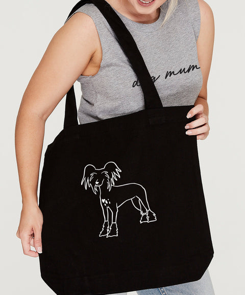 Chinese Crested Dog Mum Illustration: Luxe Tote Bag - The Dog Mum