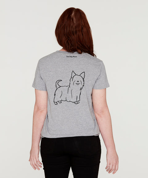 Silky Terrier Long Hair Mum Illustration: Classic T-Shirt - The Dog Mum