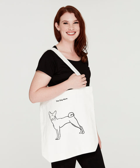 Basenji Mum Illustration: Luxe Tote Bag - The Dog Mum