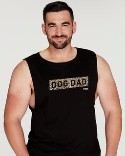 CLEARANCE - Dog Dad Leopard Panel Tank - The Dog Mum