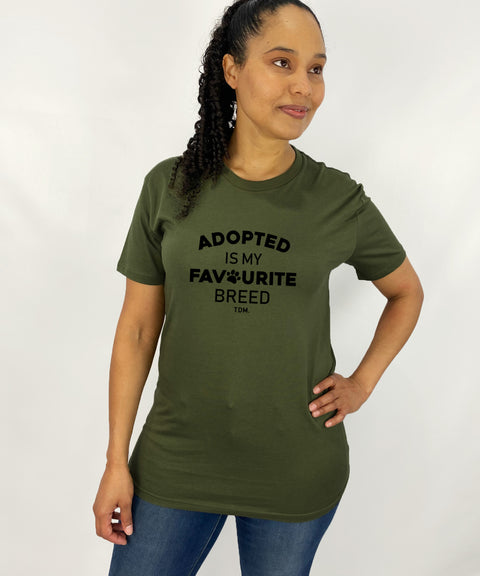 Adopted Is My Favourite Breed: Unisex T-Shirt - The Dog Mum