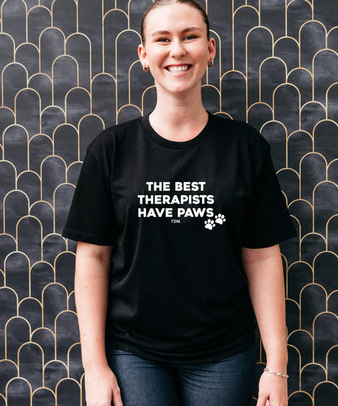 The Best Therapists Have Paws: Unisex T-Shirt - The Dog Mum