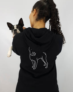 Boston Terrier Mum Illustration: Unisex Hoodie - The Dog Mum
