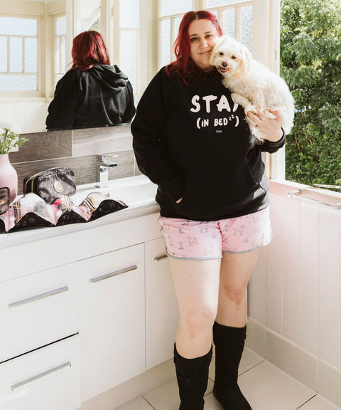 Stay. (In Bed): Unisex Hoodie - The Dog Mum