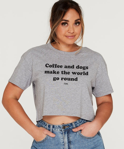 Coffee & Dogs Crop T-Shirt - The Dog Mum