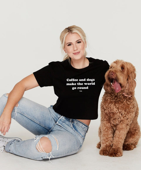 Coffee & Dogs Crop T-Shirt - The Dog Mum