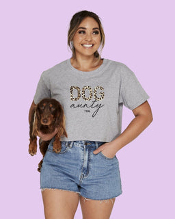 Dog Aunty: Leopard Crop T-Shirt - The Dog Mum