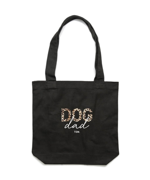 Dog Dad: Leopard Luxe Tote Bag - The Dog Mum