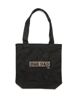 Dog Dad Leopard Panel Luxe Tote Bag - The Dog Mum