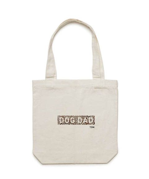 Dog Dad Leopard Panel Luxe Tote Bag - The Dog Mum