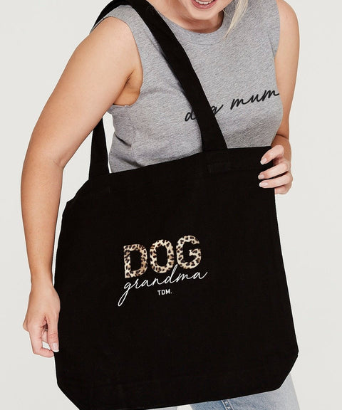 Dog Grandma: Leopard Luxe Tote Bag - The Dog Mum