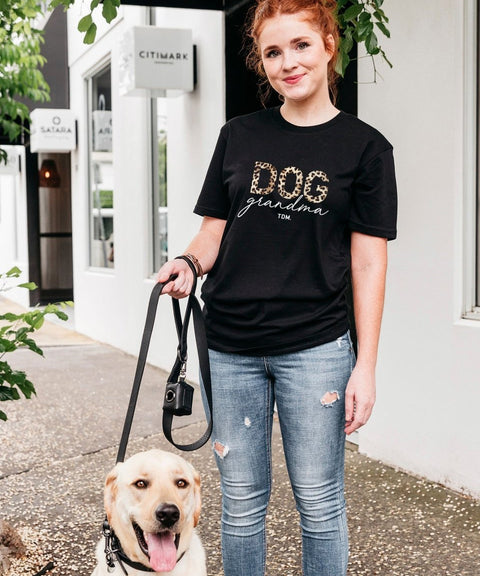 Dog Grandma: Leopard Unisex T-Shirt - The Dog Mum