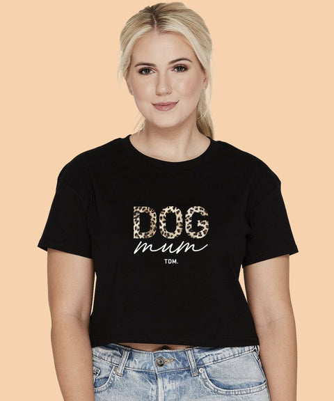 Dog Mum: Leopard Crop T-Shirt - The Dog Mum