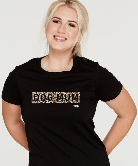 Dog Mum Leopard Panel Classic T-Shirt - The Dog Mum