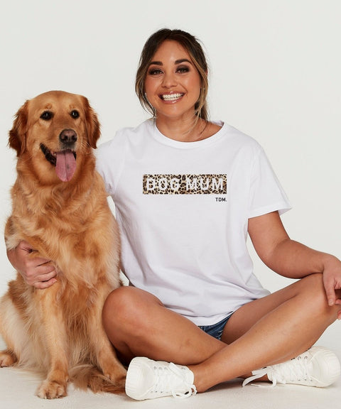 Dog Mum Leopard Panel Classic T-Shirt - The Dog Mum