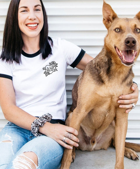 Dog Mum Tattoo Ringer T-Shirt - The Dog Mum
