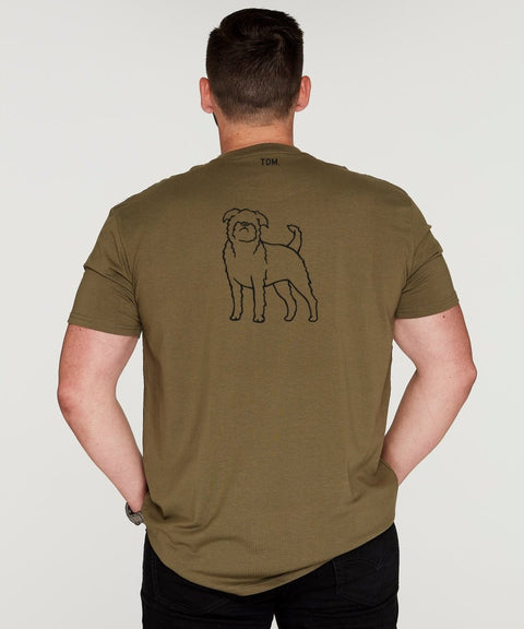 Griffon (Long Hair) Dad Illustration: T-Shirt - The Dog Mum
