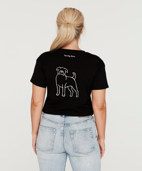 Griffon (Short Hair) Mum Illustration: Crop T-Shirt - The Dog Mum
