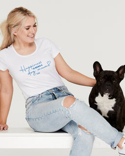 SALE - Happiness Is Being A Dog Mum: Scoop T-Shirt - Size M - The Dog Mum