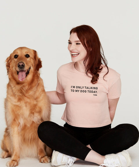 I'm Only Talking To My Dog/s Today Crop T-Shirt - The Dog Mum
