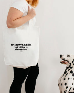 Introverted But Willing To Discuss Dogs Luxe Tote Bag - The Dog Mum