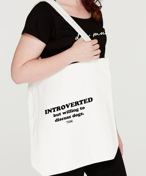 Introverted But Willing To Discuss Dogs Luxe Tote Bag - The Dog Mum