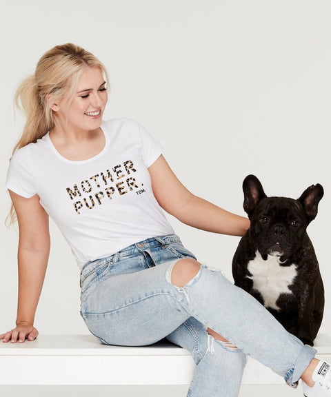 Motherpupper: Leopard Scoop T-Shirt - The Dog Mum