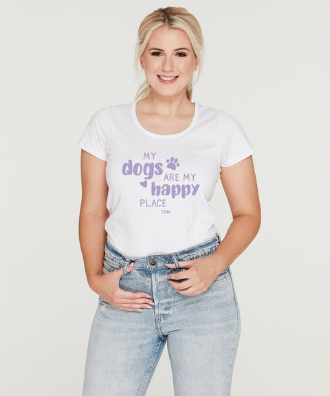 My Dog/s Is/Are My Happy Place: Scoop T-Shirt - The Dog Mum