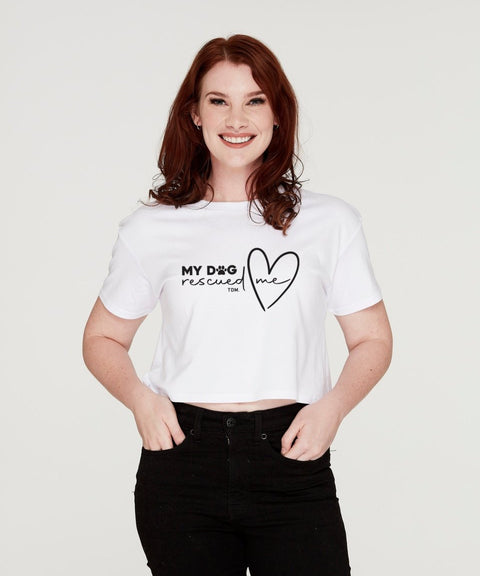 My Dog/s Rescued Me: Crop T-Shirt - The Dog Mum