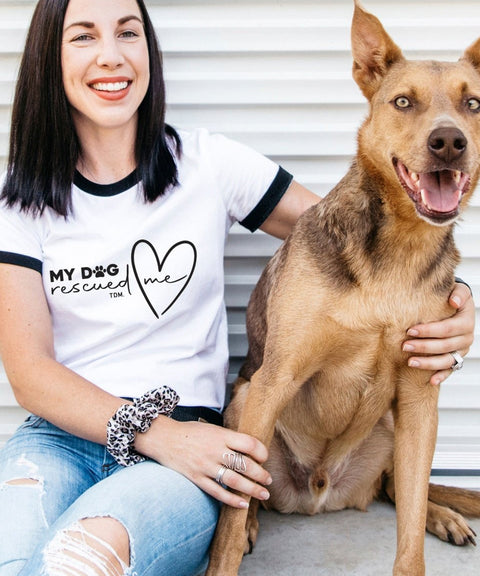 My Dog/s Rescued Me: Ringer T-Shirt - The Dog Mum