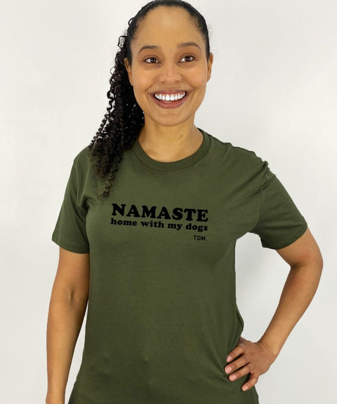 Namaste Home With My Dog/s Unisex T-Shirt - The Dog Mum