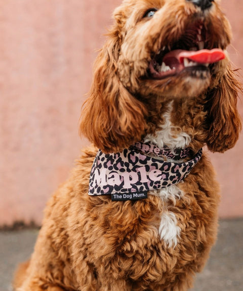 Personalised Leopard Dog Bandana - The Dog Mum