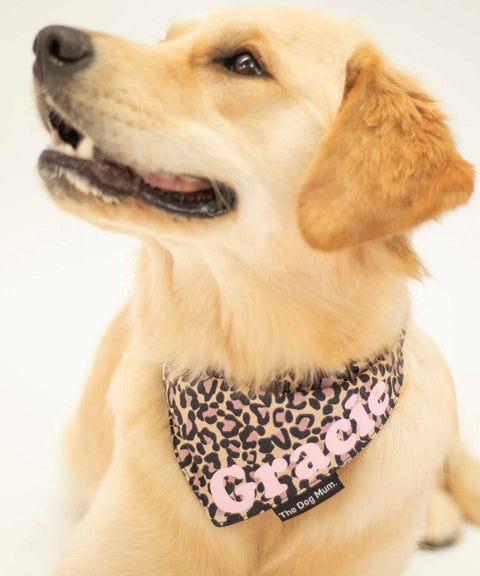 Personalised Leopard Dog Bandana - The Dog Mum