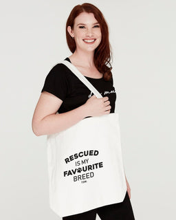 Rescued Is My Favourite Breed: Luxe Tote Bag - The Dog Mum