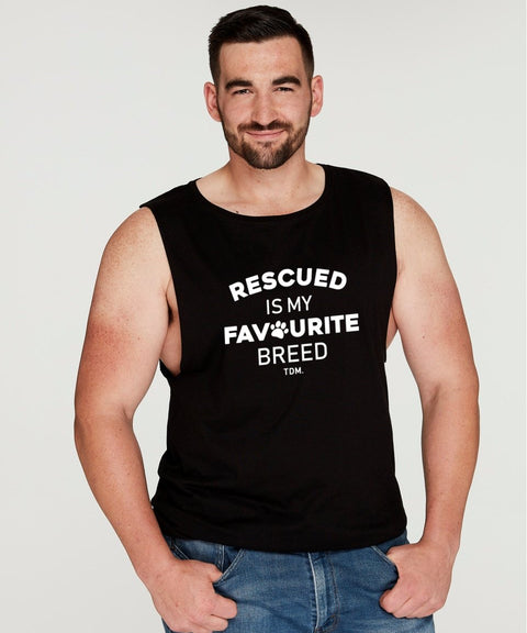 Rescued Is My Favourite Breed: Men's Tank - The Dog Mum