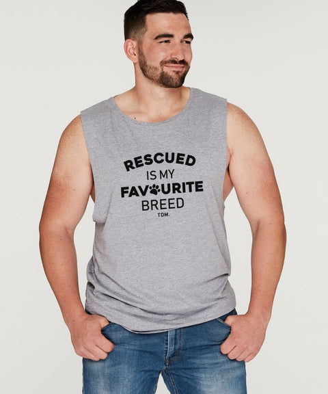 Rescued Is My Favourite Breed: Men's Tank - The Dog Mum