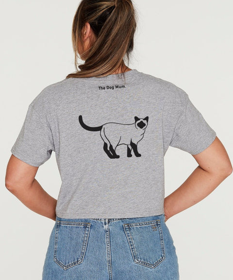 Siamese Mum Illustration: Crop T-Shirt - The Dog Mum